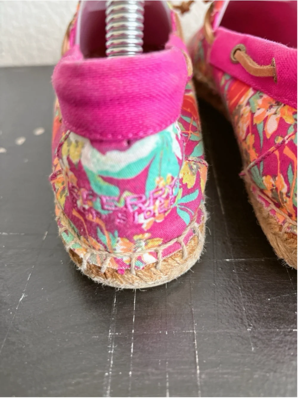Sperry Top-Sider Womens Size 9.5 Pink Floral Flamingo Tropical Espadrille Flats